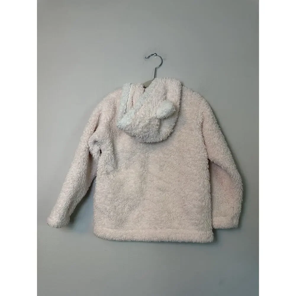 Patagonia Jacket Girls 3T Pink Furry Friends Hooded Sherpa Fleece Bear Ears Zip